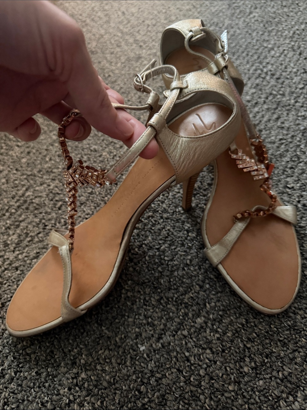 Giuseppe Zanotti T-Strap crystal heels